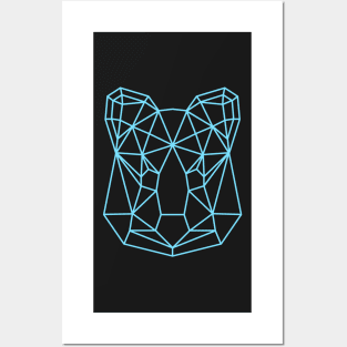 Light Blue Geometric Quokka Line Art Posters and Art